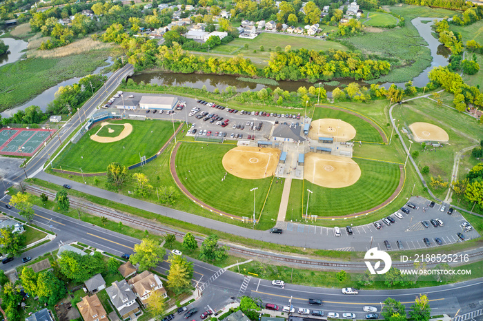 Aerial View of Baseball Athletic Fields