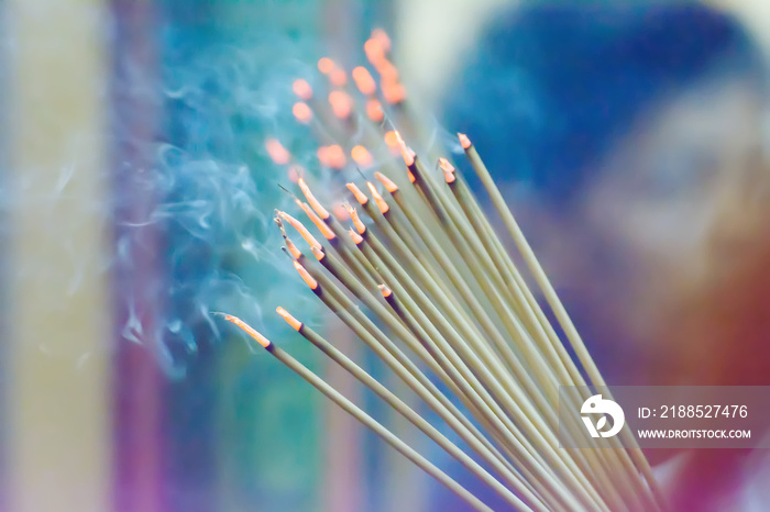 The incense is offering. It’s used in Buddhism.