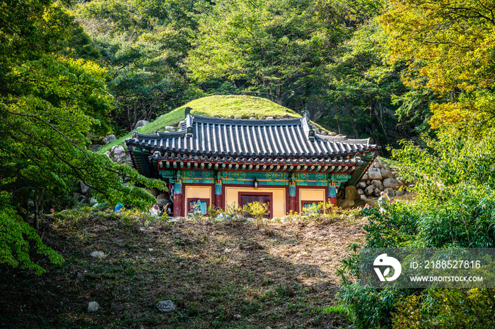 Seokguram grotto exterior view an hermitage of Bulguksa Temple complex in Gyeongju South Korea