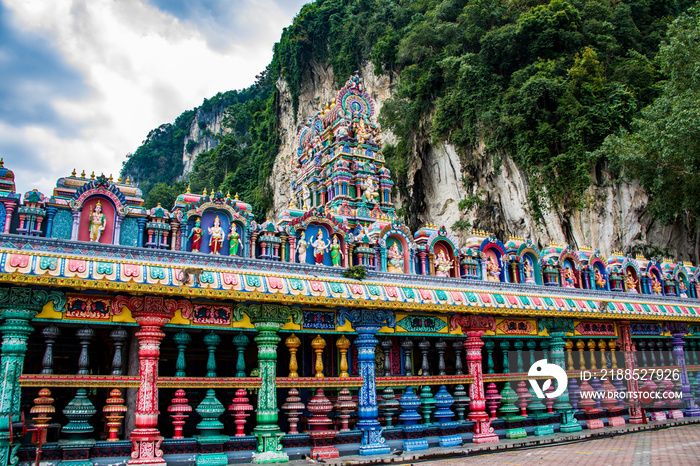 The hindu temple in Batu Caves in Gombak, Selangor Malaysia, which is one of the most popular Hindu shrines outside India.