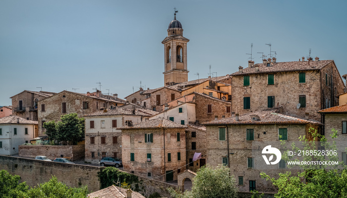 Cityscape of Urbania,  historical small town in the province of Pesaro and Urbino, Marche, Italy