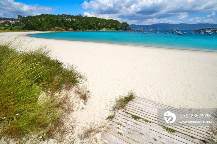 Portonovo Baltar beach in Pontevedra of Galicia