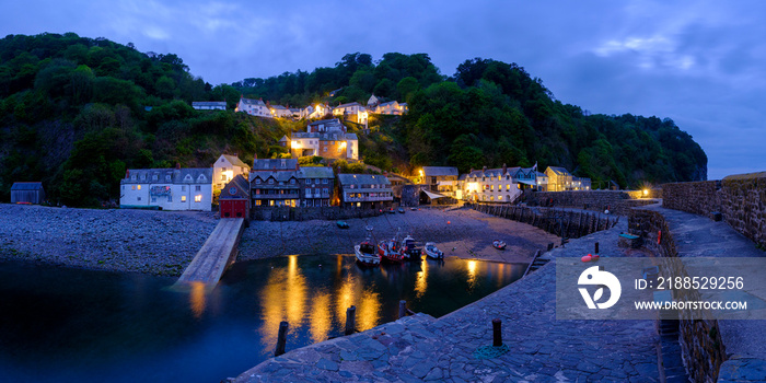 Sunset on Clovelly, North Devon, UK