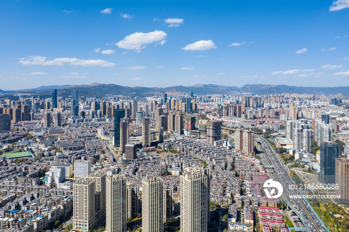 aerial view of kunming city scene