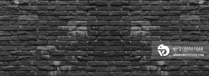 Black Panorama pattern of stone walls.