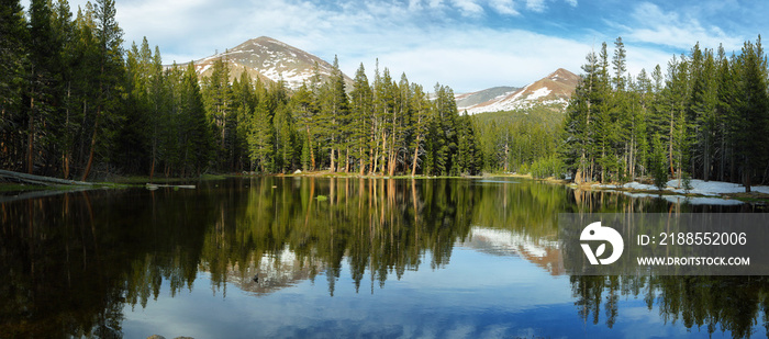 Lake reflections in Tioga Pass, Yosemite