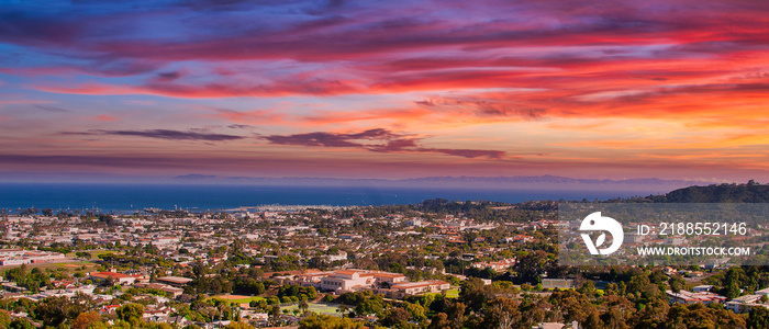 Views of Santa Barbara city from the mountains