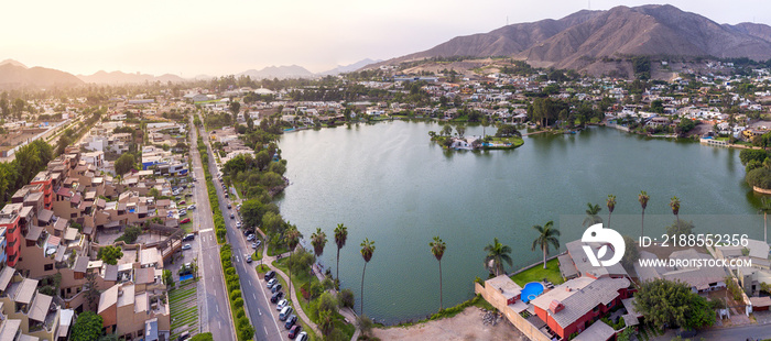 Aerial view of La Molina Lake. In LIma, Peru.