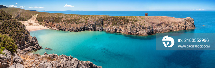 Sardegna, panorama da Cala Domestica, Buggerru, Italia