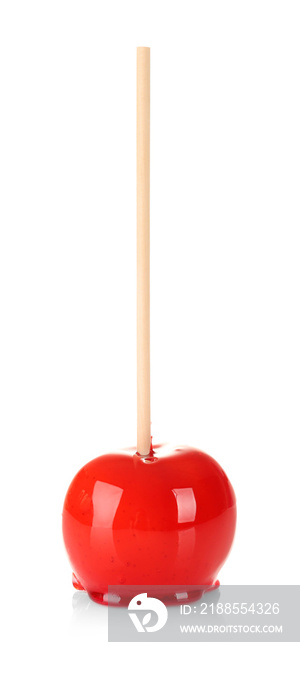 Candy apple on white background
