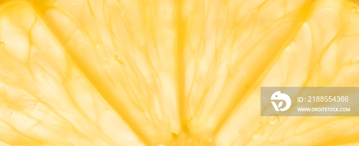 Lemon slice macro texture. Lemon citrus fruit background.