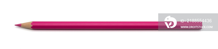 Pink pencil single isolated on white background with clipping path.