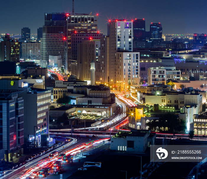 Traffic Trails - Rush Hour - Doha - Qatar - Street.