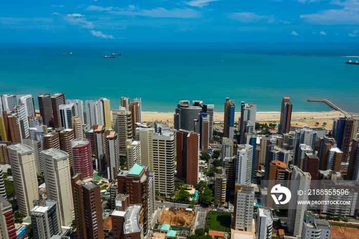 Cities of beaches in the world. The city of Fortaleza, State of Ceara Brazil South America. Travel theme. Places to visit and remember.