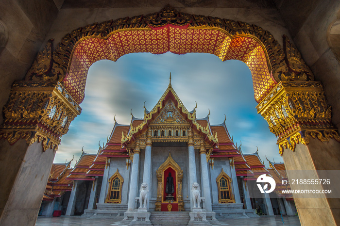 Wat Benchamabophit Dusitwanaram Ratchaworawihan (Marble Temple), Bangkok, Thailand : The temple in the morning is beautiful.