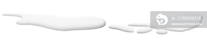 real image,spilled milk drop on the floor isolated with clipping path on white background.