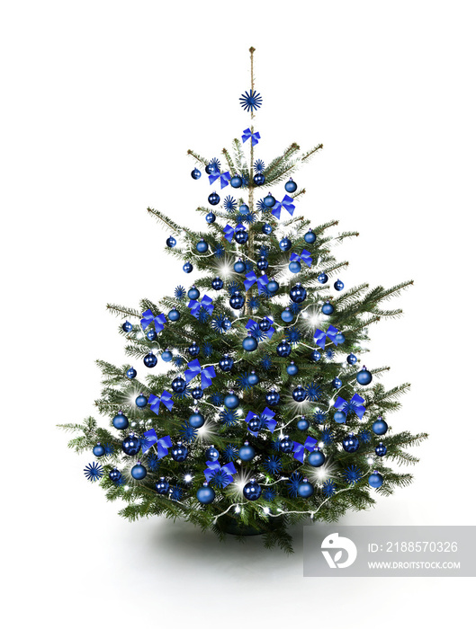 Blau Geschmückter Weihnachtsbaum