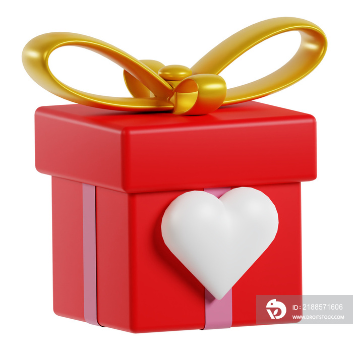 3d gift box valentine icon