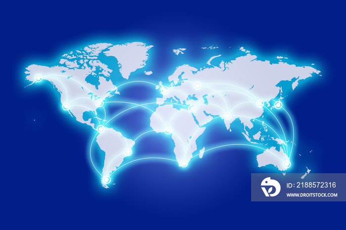 グローバルネットワークとビジネス 物流や通信 Global network business and trade freight