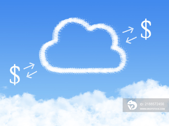 Cloud Computing Concept.Make money cloud shape