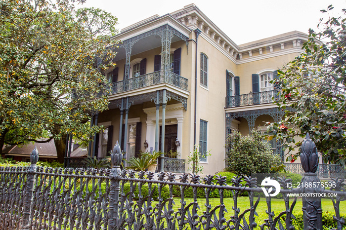 Colonel Short’s Villa, mansion in Garden District, New Orleans, Louisiana. Antebellum mansion with c