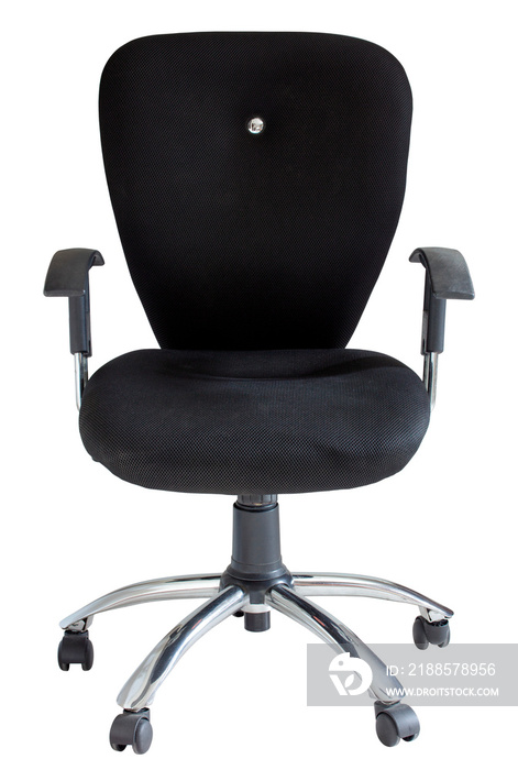 black office chair isolated with clipping path