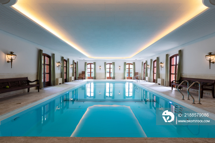 Indoor swimming pool in a private luxury villa