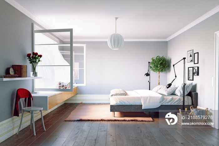 Modern bedroom interior