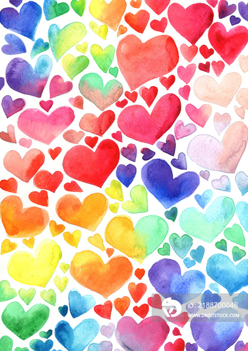 Colorful rainbow hearts background for decoration on LGBTQ concept events.