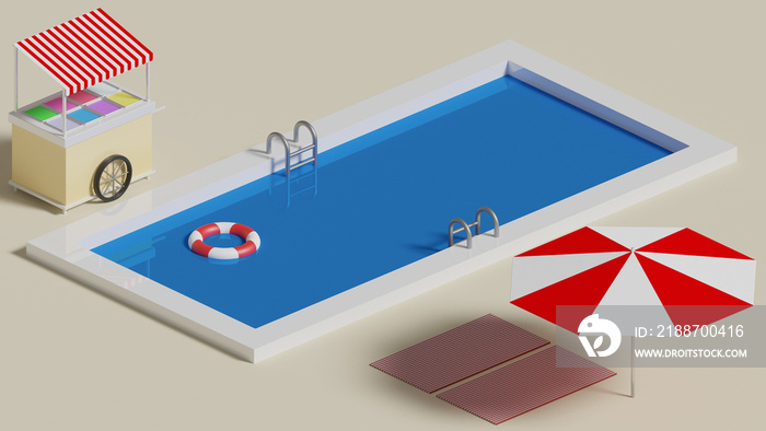 Swimming Pool - Isometric 3D illustration