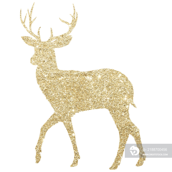 christmas gold deer silhouette ,christmas gold reindeer isolated