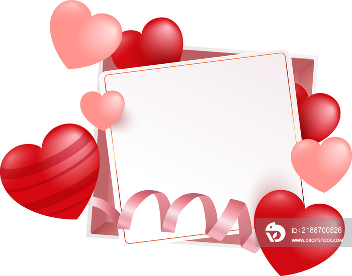 Valentine’s day background with red and pink hearts.Suitable for Valentine’s Day and woman Day and wedding invitation..