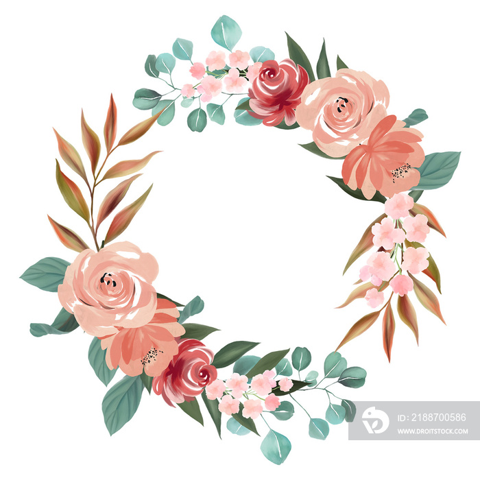 Set of floral wreaths bouquets borders and other flower foliage s perfec