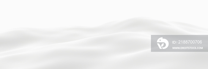 3D render white snowy mountain. Snow drift