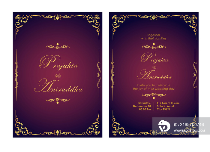 Indian wedding invitation