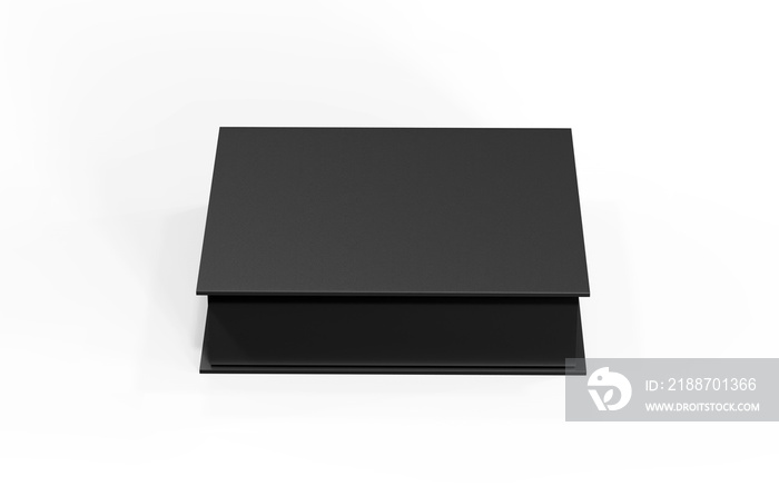 Black blank hard cardboard box mock up template, 3d illustration.