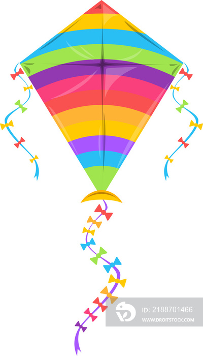 Flying color kite isolated Sankranti fest symbol