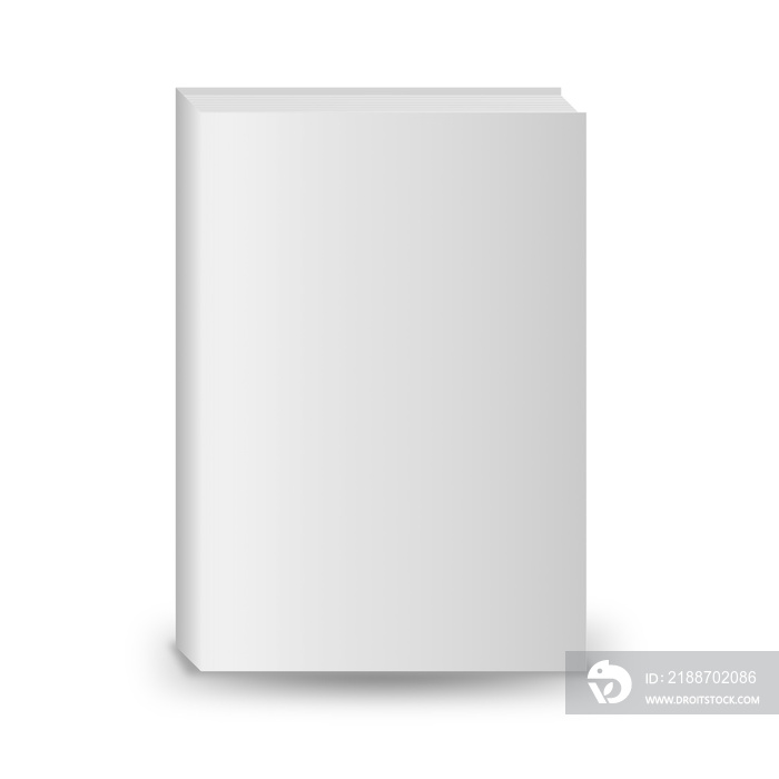 Blank book cover over white background