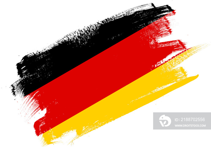 Abstract paint brush textured flag of germany on white background