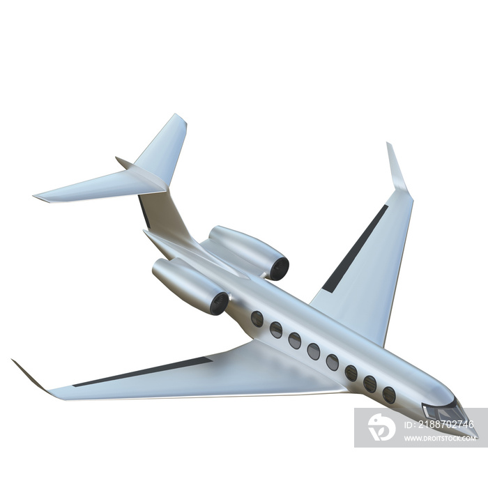 3D rendering illustration of a business jet