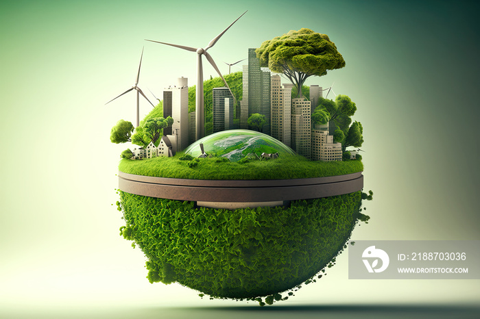 ecological small planet concept, ecological picture, green eartha