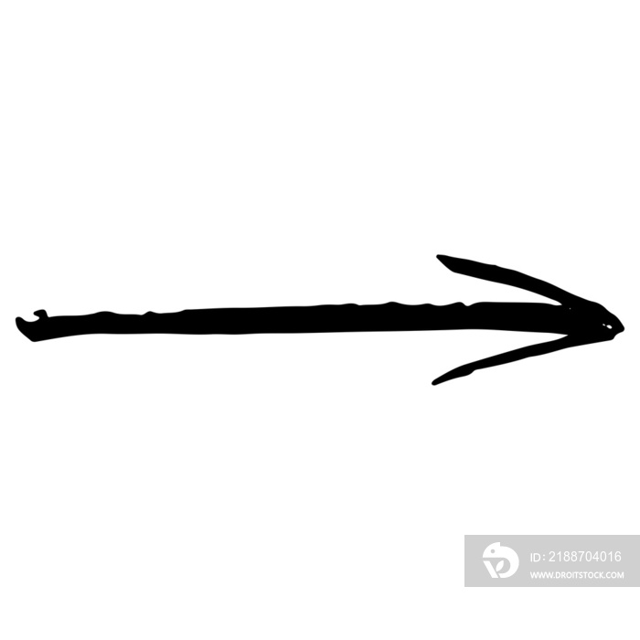 Brush stroke grunge arrow.