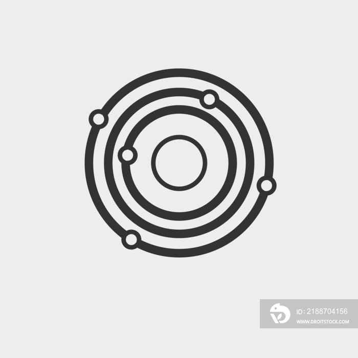 Solar system vector icon illustration sign