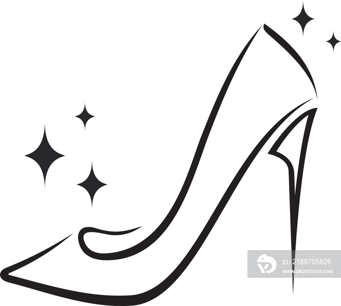 Elegant lady shoe logo design