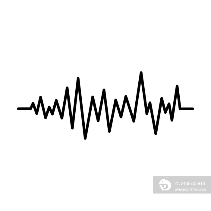 audio wave in simple line illustration for design element