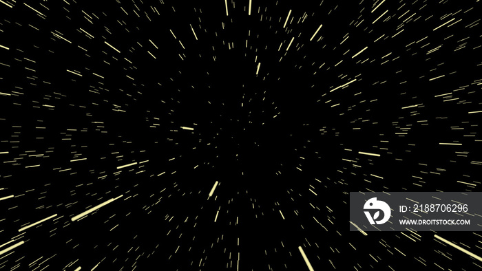 Space hyper-lapse or Space Jump or Hyperspace Jump stars.3d rendering time travel, traveling through stars with the speed of light through a black hole in a space tunnel.