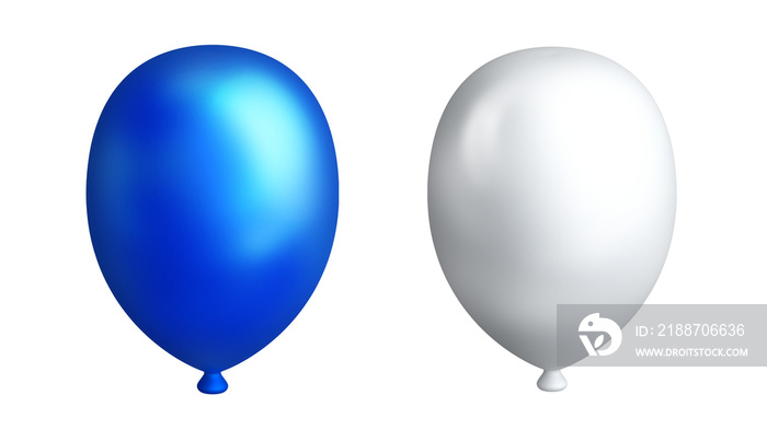 White and blue balloon isolated