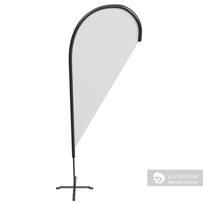 3d rendering illustration of a teardrop flag