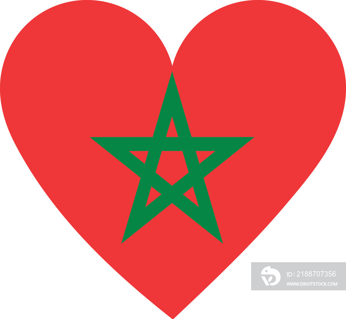 Heart flag vector of Morocco