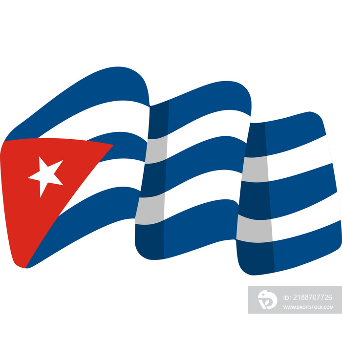 cuba waving flag isolated illustration for national event or independence day